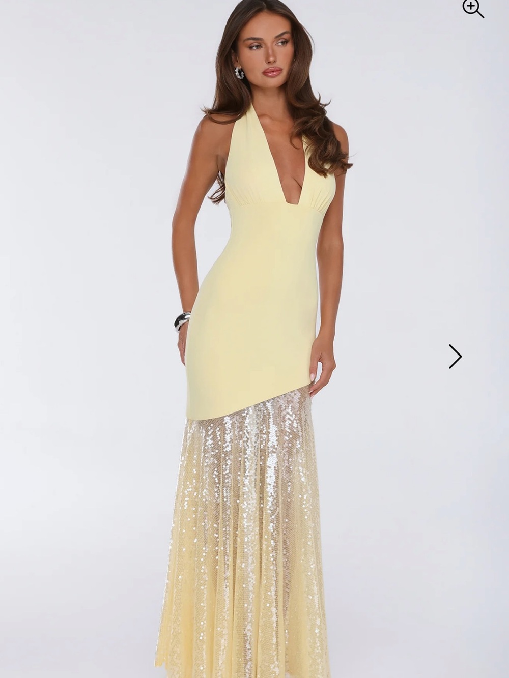 Dear Emilia Light Hours Yellow Sequin Long Dress